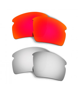 Hkuco Mens Replacement Lenses For Oakley Flak 2.0 XL Red/Titanium Sunglasses